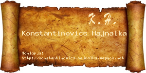 Konstantinovics Hajnalka névjegykártya